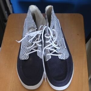 Polo Ralph Lauren Striped High-Top Sneakers Somewhat Worn